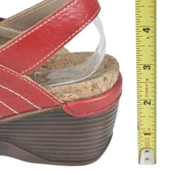 Romika Calgary 2 Wedge Sandal Red Adjustable Straps Size 38 US  7-7.5 - Picture 10 of 14
